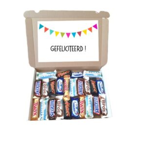 Brievenbus Cadeau, Chocolade, Gefeliciteerd, per post, kado, geschenk